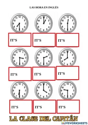 Los horas en inglés