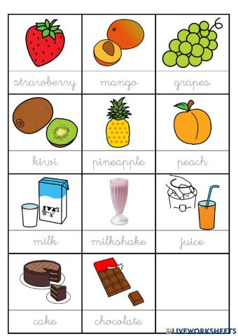 Vocabulary about food