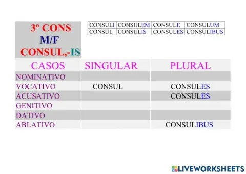 3ª Declinación Consonante