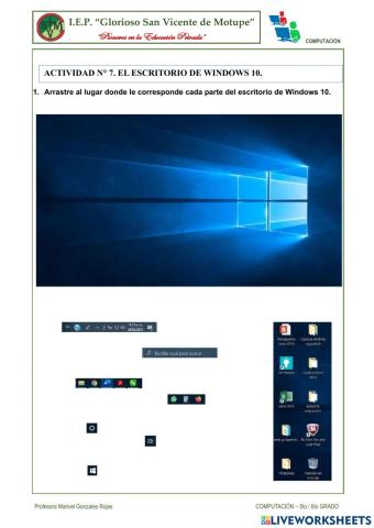 Actividad 7. El Escritorio de Windows 10.