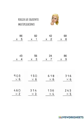Multiplicaciones por una cifra
