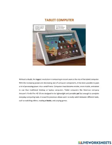 Unit 3 Reading 2 Tablet Computer