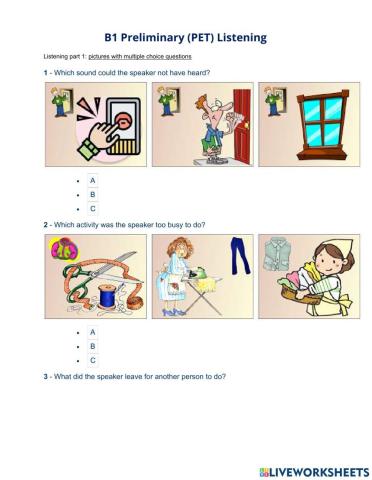 B1 Preliminary (PET) Listening