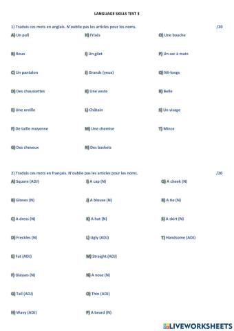 Physical description and clothes