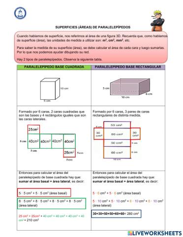 Area cubos y paralelepipedo