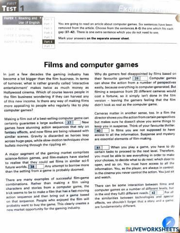 FCE Exam essentials reading T1pt6&7