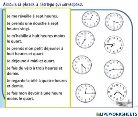 L'heure - La routine