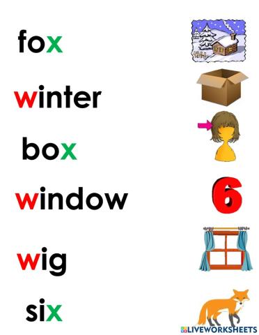 Letter w and x