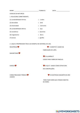 Propriedades físicas dos materiais