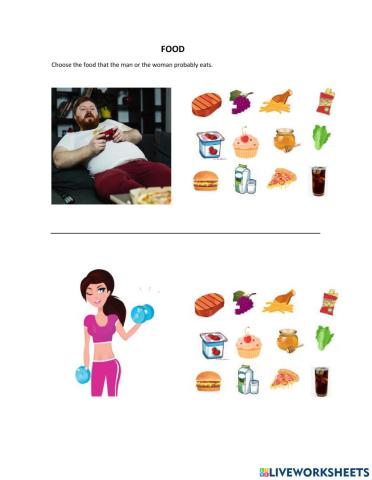 Healthy and unhealthy Food