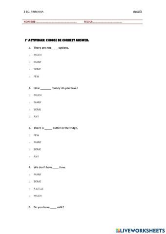 Cuantificadores en ingles