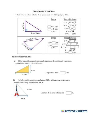 Problemas de pitagoras