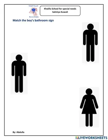 Match the boys bathroom sign