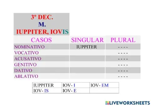3º Declinación: Iuppiter