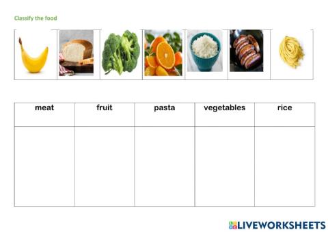 Classification of food
