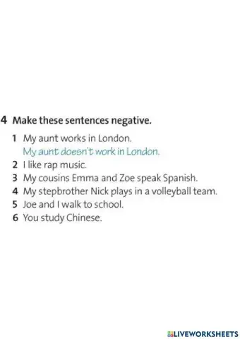 Presnt Simple (negative)