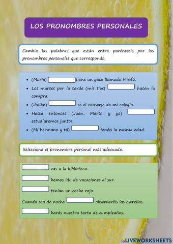 Pronombres personales