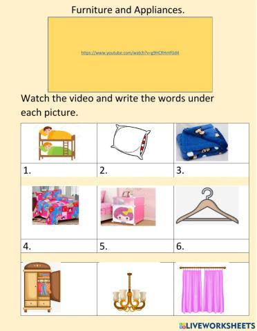 Furniture and appliances