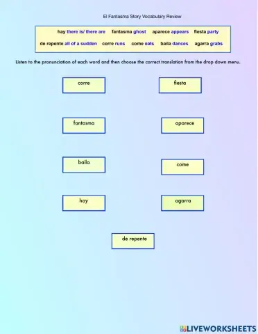El Fantasma Vocabulary