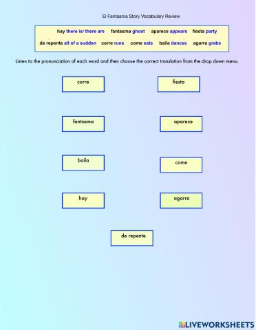 El Fantasma Vocabulary