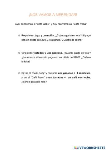 Nos vamos a merendar