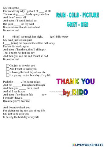 Song thank you dido