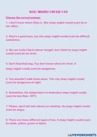 Modals (might-may-could-can)