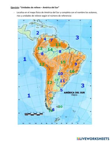 América del sur - mapa físico
