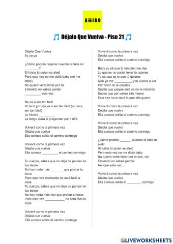 Déjala Que Vuelva - Piso 21