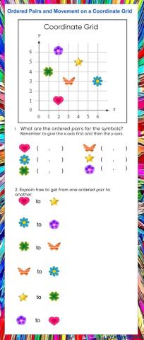 Ordered pairs coordinates on a grid