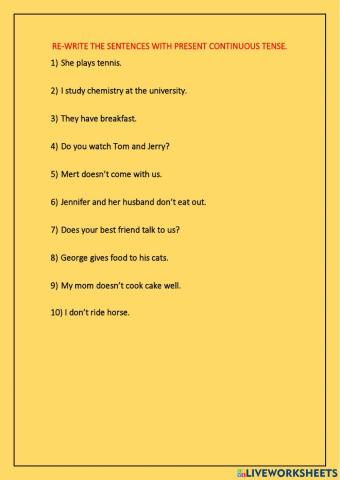 Present continuous tense