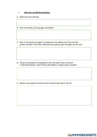 Ethnicity and Multiculturalism in the UK