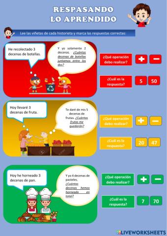 Problemas con decenas