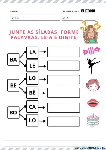 Formando Palavras - Família do B