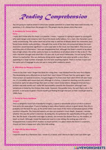 Reading comprehension