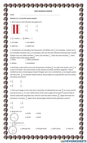 Math bilingual exercise