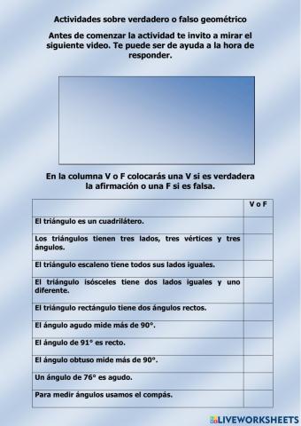 Verdadero y falso geométrico