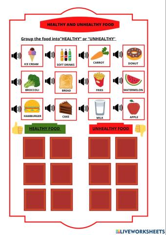 Healthy and Unhealthy food