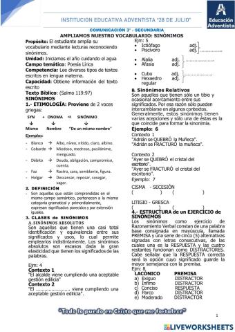 Los sinónimos y antónimos