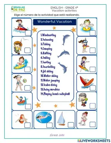 Actividades en vacationes