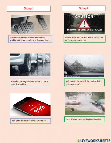 Driving through heavy rain