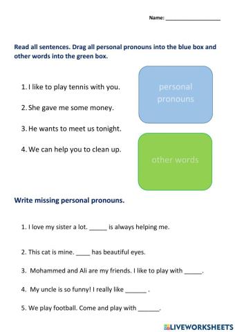 Personal pronouns