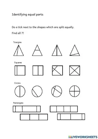 Identifying equal parts