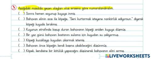 Olayları Oluş Sırasına Göre Sıralıyorum 1