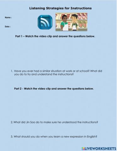 Listening Strategy - Instructions at Work