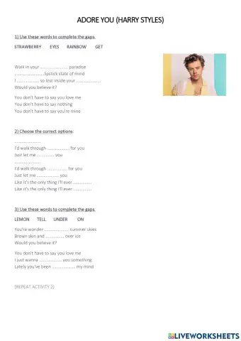 Song time: adore you