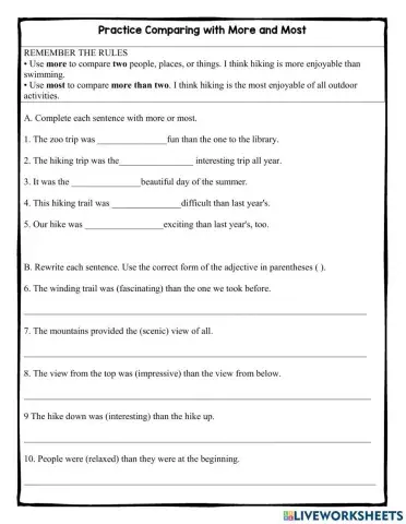 Comparing more and most