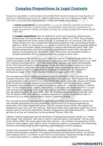 Complex Prepositions in Legal English