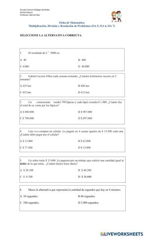 Multiplicació, división