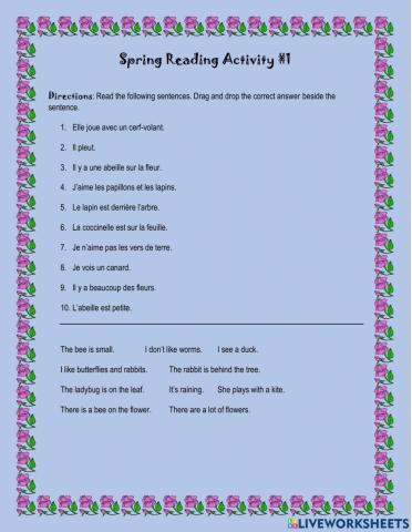 Spring Reading Activity